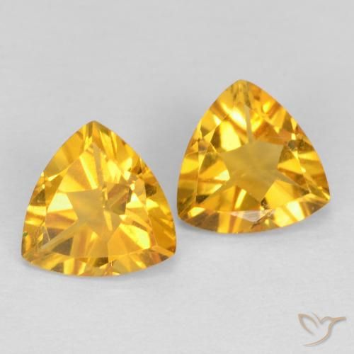 1.25ctw Natural ouro médio Citrino, Trilhão, VS