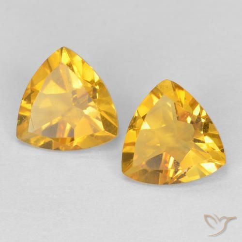 Pedras preciosas de Citrino ouro médio natural de 1.25 ct, Trilhão, VS