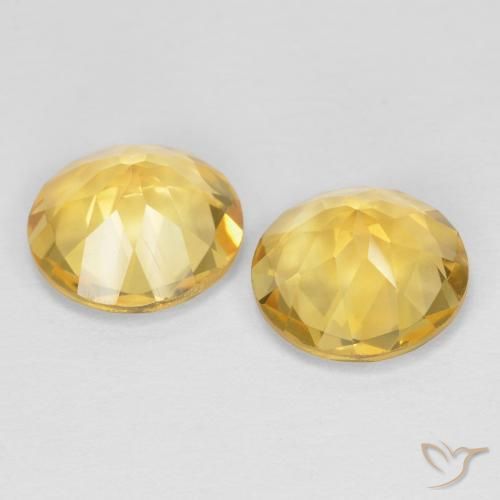 Pedras preciosas de Citrino Dourado natural de 3.07 ct, Redondo, VVS