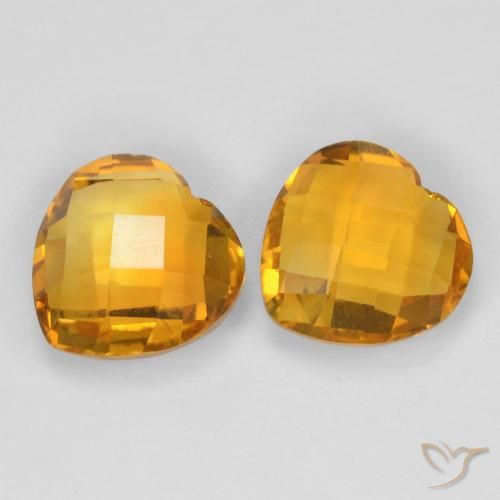 3.43ctw Natural Laranja Médio Citrino, Coração, VVS-VS