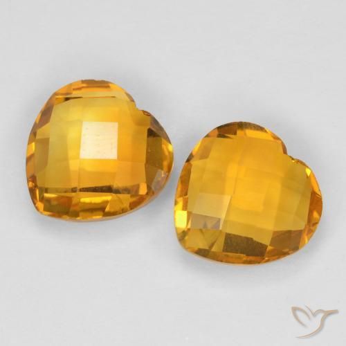 Pedras preciosas de Citrino Laranja Médio natural de 3.43 ct, Coração, VVS-VS