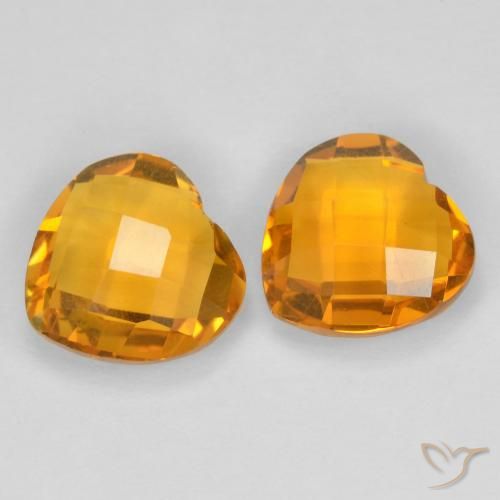 3.34ctw Natural Laranja Médio Citrino, Coração, VVS