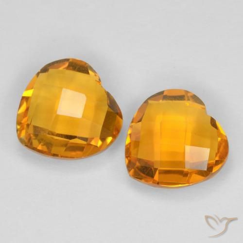 Pedras preciosas de Citrino Laranja Médio natural de 3.34 ct, Coração, VVS