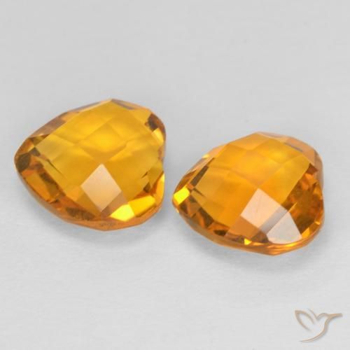 Pedras preciosas de Citrino Laranja Médio natural de 3.34 ct, Coração, VVS