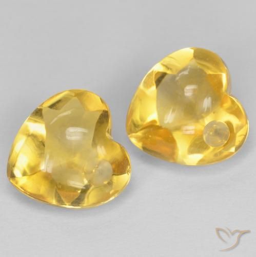 Pedras preciosas de Citrino Amarelo Dourado Claro natural de 5.73 ct, Coração, Transparente