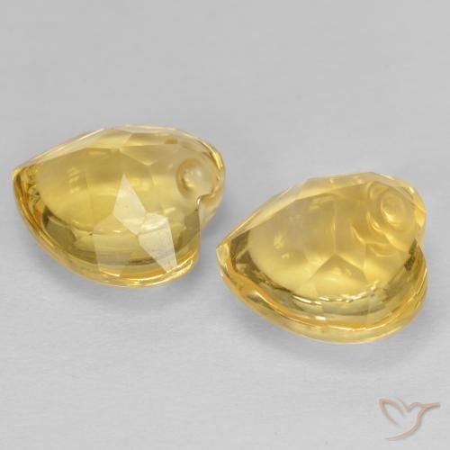 Pedras preciosas de Citrino Amarelo Dourado Claro natural de 5.73 ct, Coração, Transparente