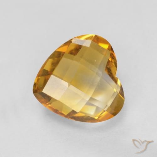 1.65ct Natural Laranja Dourado Profundo Citrino, Coração, VVS