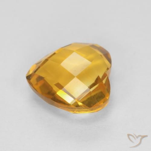 Citrino Laranja Dourado Profundo Natural 1.65ct, Coração, VVS