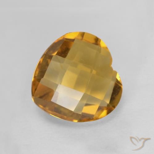 1.73ct Natural Dourado Escuro Citrino, Coração, VVS