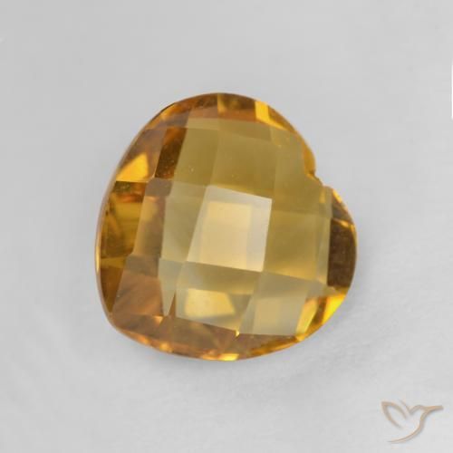 Citrino Dourado Escuro Natural 1.73ct, Coração, VVS