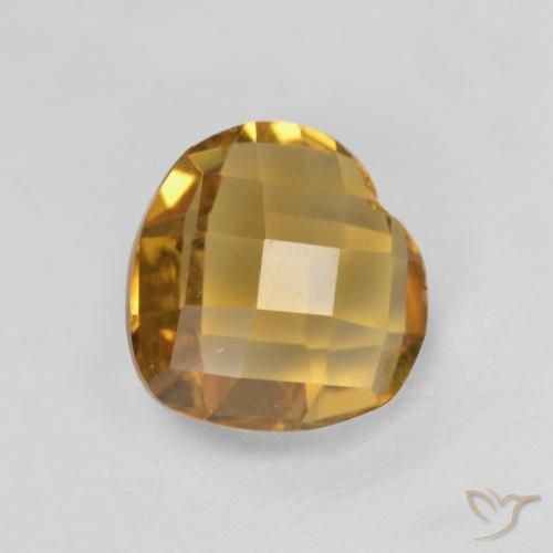 Citrino Dourado Escuro Natural 1.65ct, Coração, VVS