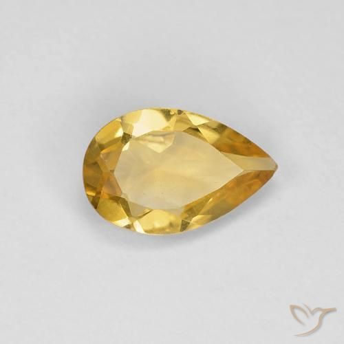 Citrino ouro profundo Natural 0.73ct, Formato de pêra, VVS-VS