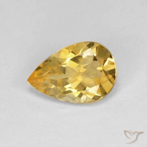 1.64ct Natural Dourado médio Citrino, Formato de pêra, VVS