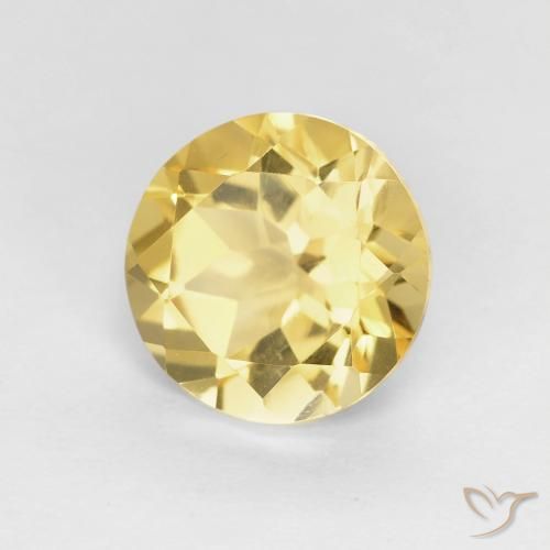 Citrino amarelo médio Natural 1.77ct, Redondo, VVS