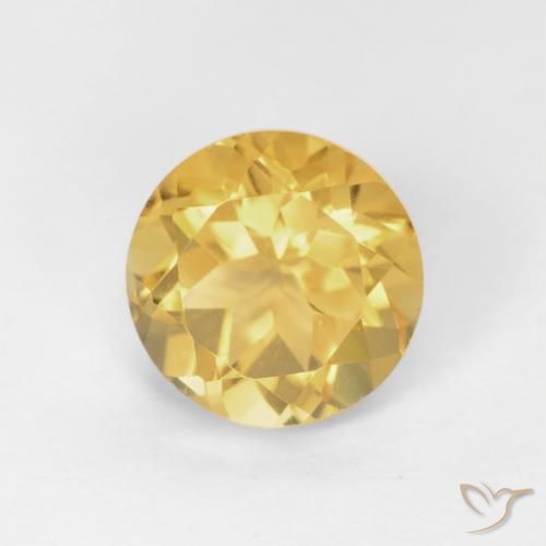1.73ct Natural Laranja Dourada Citrino, Redondo, VVS