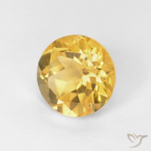 Citrino Laranja Dourada Natural 1.73ct, Redondo, VVS