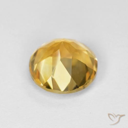 Citrino Laranja Dourada Natural 1.73ct, Redondo, VVS