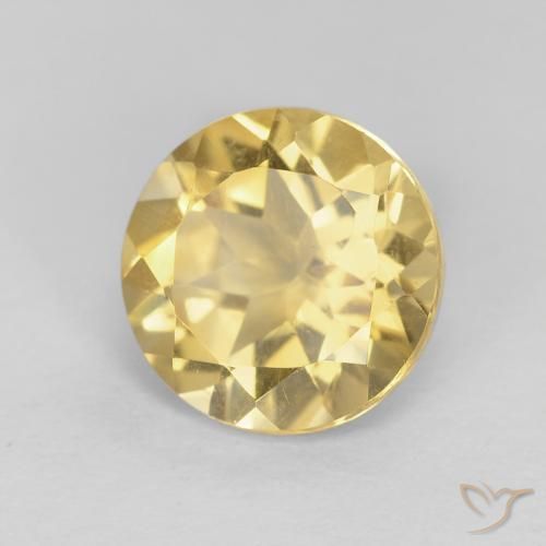 Citrino ouro médio Natural 1.86ct, Redondo, VVS
