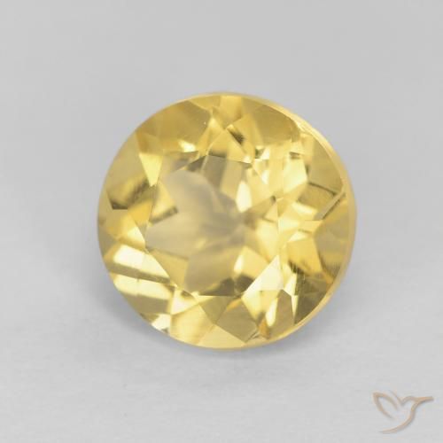 Citrino ouro médio Natural 1.84ct, Redondo, VVS