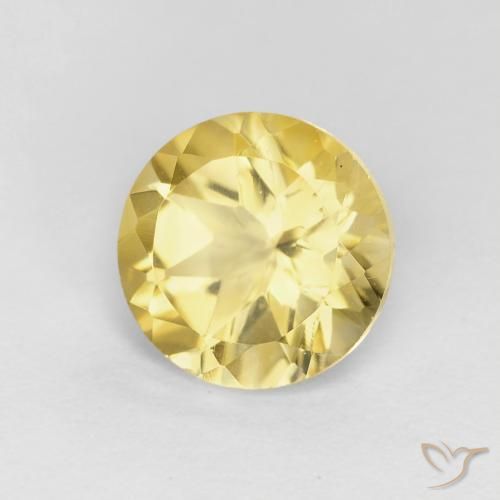 Citrino ouro amarelado Natural 1.78ct, Redondo, VVS