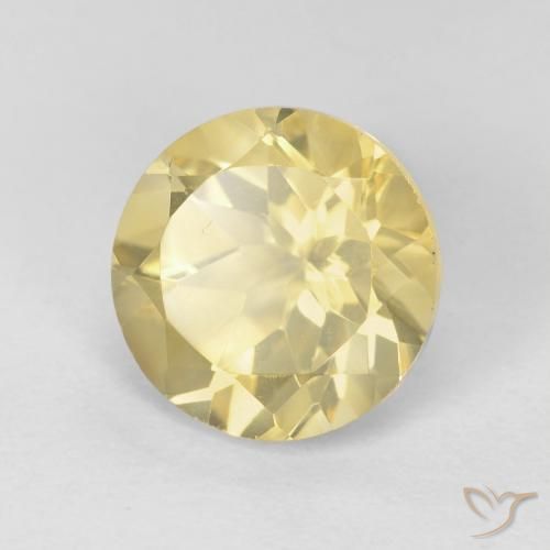 Citrino Amarelo Dijon muito claro Natural 1.95ct, Redondo, VVS