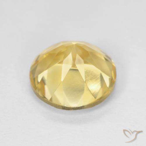 Citrino Amarelo Dijon muito claro Natural 1.95ct, Redondo, VVS