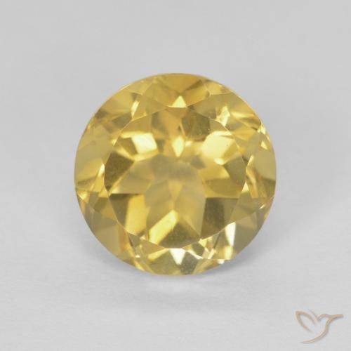 1.98ct Natural Castanho Dourado Muito Claro Citrino, Redondo, VVS
