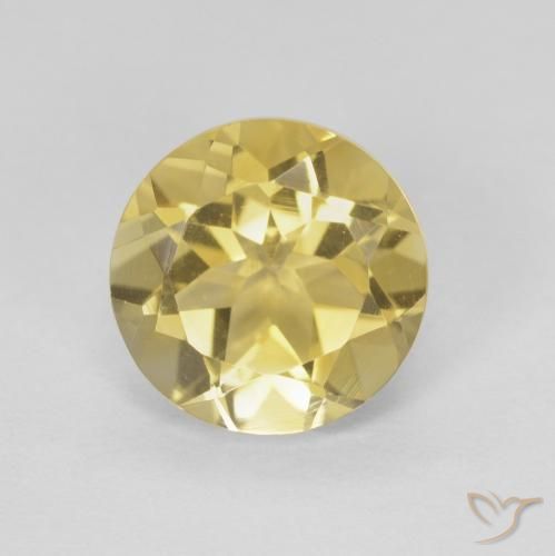1.87ct Natural Castanho Dourado Muito Claro Citrino, Redondo, VVS