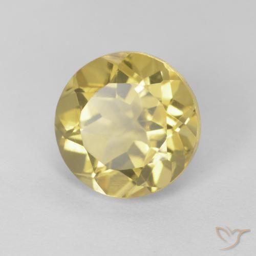 Citrino ouro amarelado Natural 1.93ct, Redondo, VVS