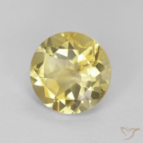 Citrino ouro amarelado Natural 1.75ct, Redondo, VVS