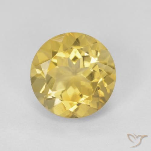 1.89ct Natural Amarelo Mostarda Citrino, Redondo, VVS
