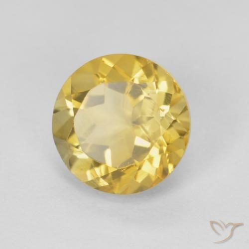 Citrino Amarelo Mostarda Natural 1.89ct, Redondo, VVS