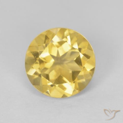 2.00ct Natural Luz amarela Citrino, Redondo, VVS