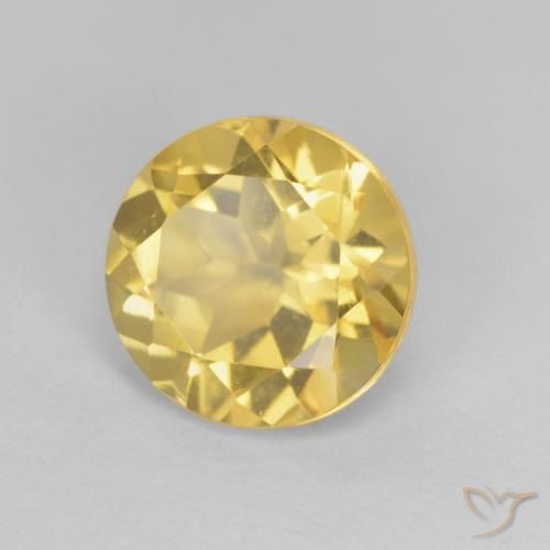 Citrino Luz amarela Natural 2.00ct, Redondo, VVS