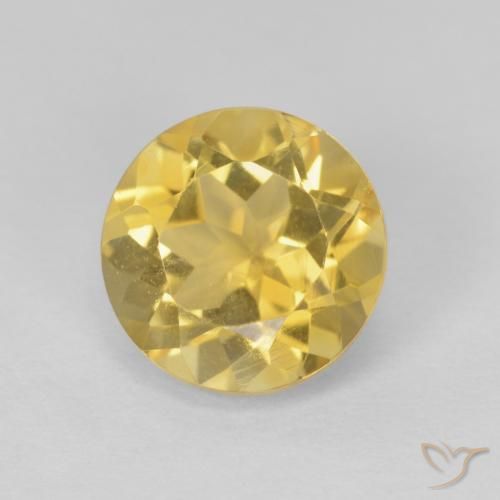 1.96ct Natural ouro amarelado Citrino, Redondo, VVS