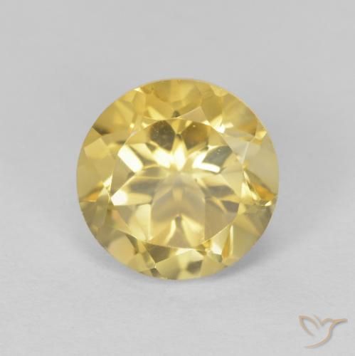 1.96ct Natural Castanho Dourado Muito Claro Citrino, Redondo, VVS