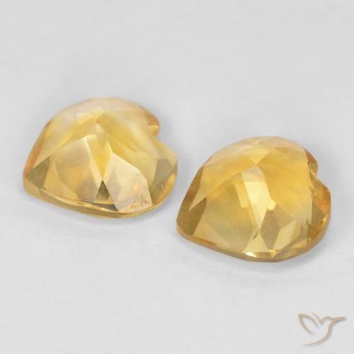 Pedras preciosas de Citrino Luz amarela natural de 1.21 ct, Coração, VVS