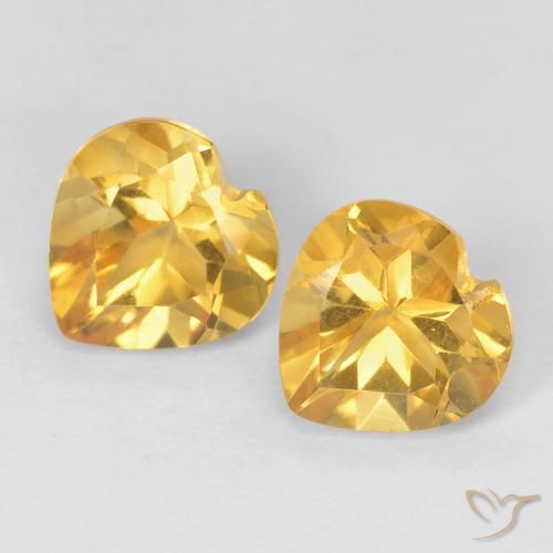 1.46ctw Natural Medium Dark-Golden Citrino, Coração, VVS