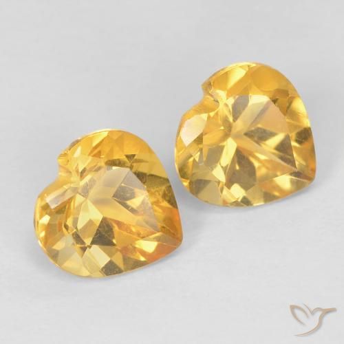 Pedras preciosas de Citrino Medium Dark-Golden natural de 1.46 ct, Coração, VVS