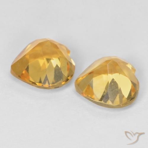 Pedras preciosas de Citrino Medium Dark-Golden natural de 1.46 ct, Coração, VVS