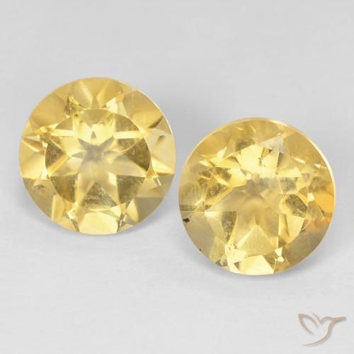 3.52ctw Natural ouro amarelado Citrino, Redondo, VVS