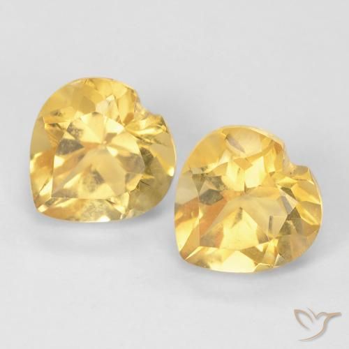 1.59ctw Natural ouro amarelado Citrino, Coração, VVS-VS