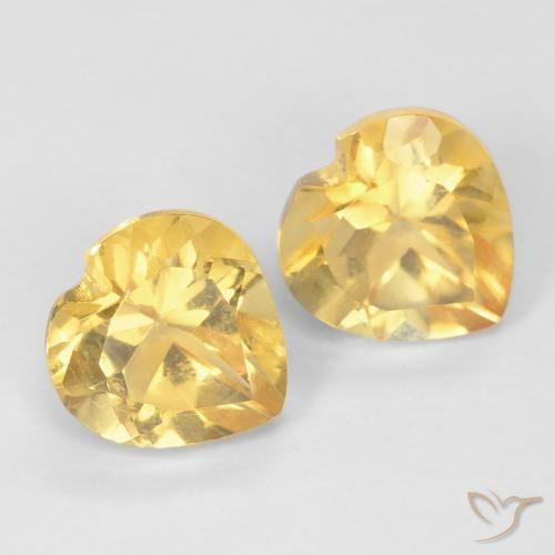 Pedras preciosas de Citrino ouro amarelado natural de 1.59 ct, Coração, VVS-VS