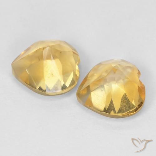 Pedras preciosas de Citrino ouro amarelado natural de 1.59 ct, Coração, VVS-VS