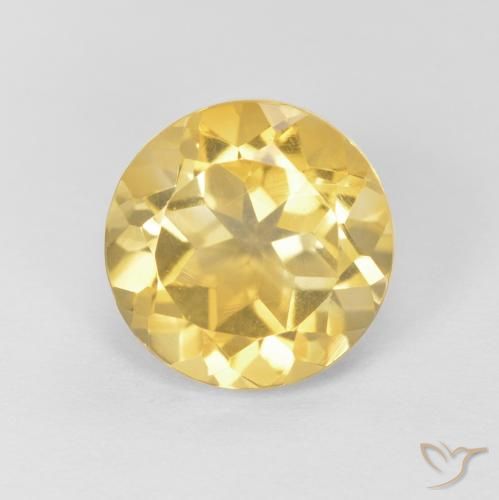 2.05ct Natural Amarelo Dourado Claro Citrino, Redondo, VVS