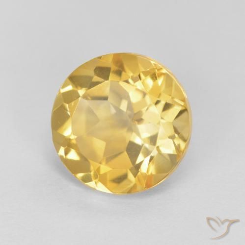 Citrino Amarelo Dourado Claro Natural 2.05ct, Redondo, VVS