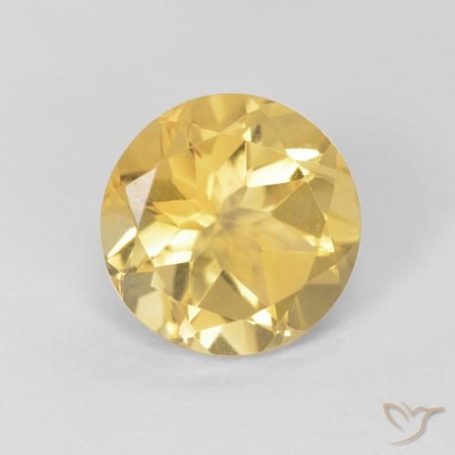 1.77ct Natural Amarelo Dourado Claro Citrino, Redondo, VVS