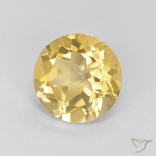 1.98ct Natural Amarelo Dourado Claro Citrino, Redondo, VVS