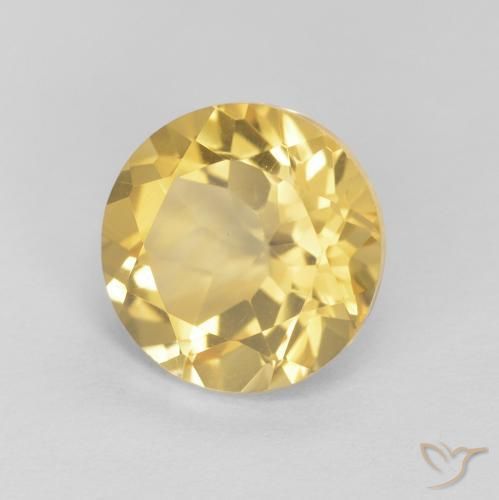 Citrino Amarelo Dourado Claro Natural 1.98ct, Redondo, VVS
