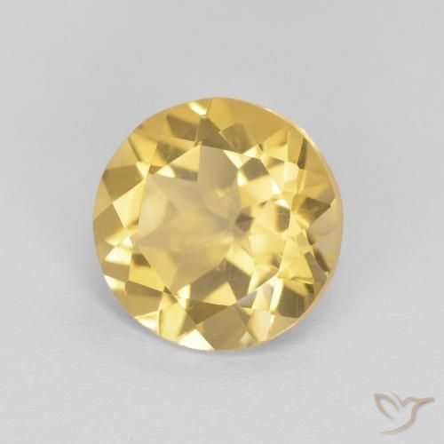 Citrino Amarelo Dourado Claro Natural 1.74ct, Redondo, VVS